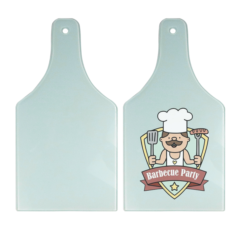 bottle shape smooth surface sublimation glass cutting board