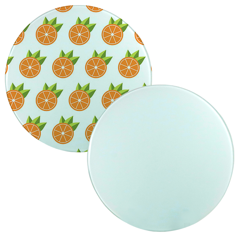round shape smooth surface sublimation glass cutting board