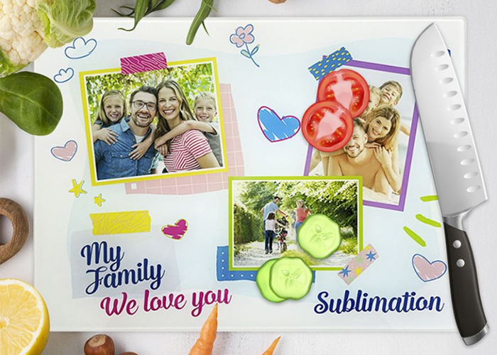 sublimation glass cutting board application 1