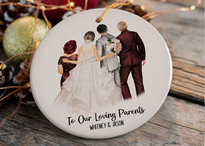 sublimation wedding ornament