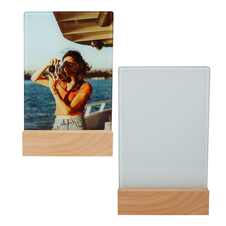 Sublimation glass frame with LED base