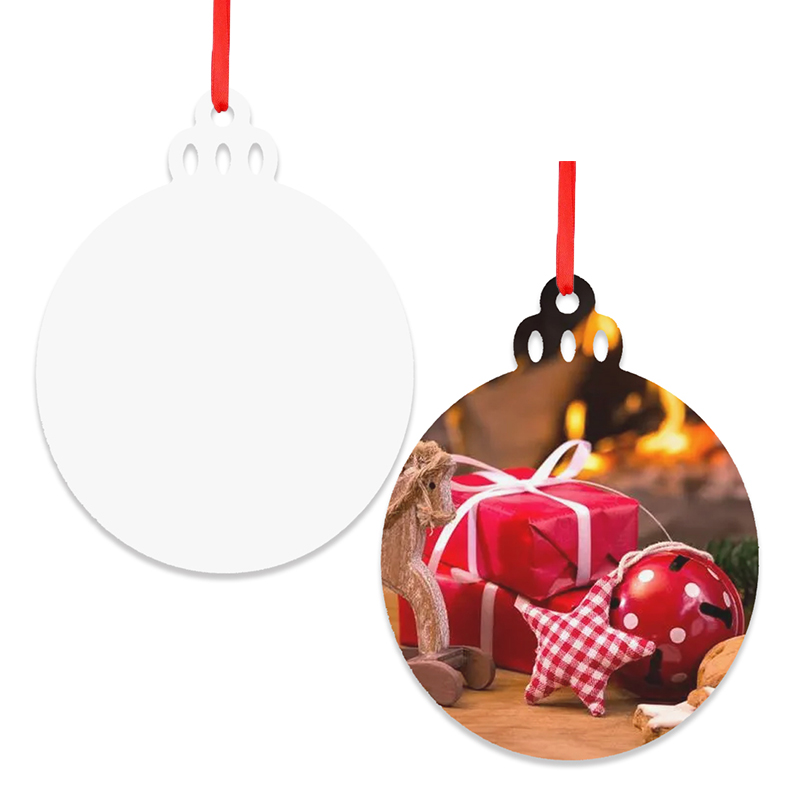 crown circle shape sublimation aluminum ornament