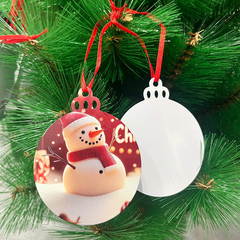 crown circle shape sublimation aluminum ornament