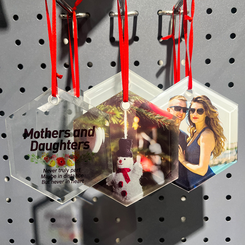 hexagon shape sublimation glass ornament