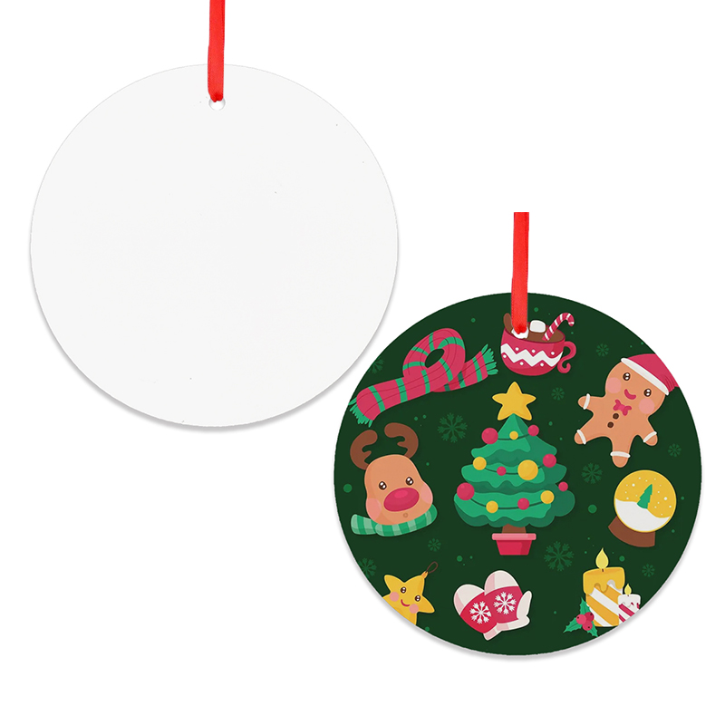 round shape sublimation aluminum ornament