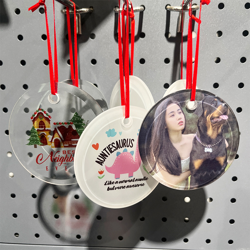 round shape sublimation glass ornament