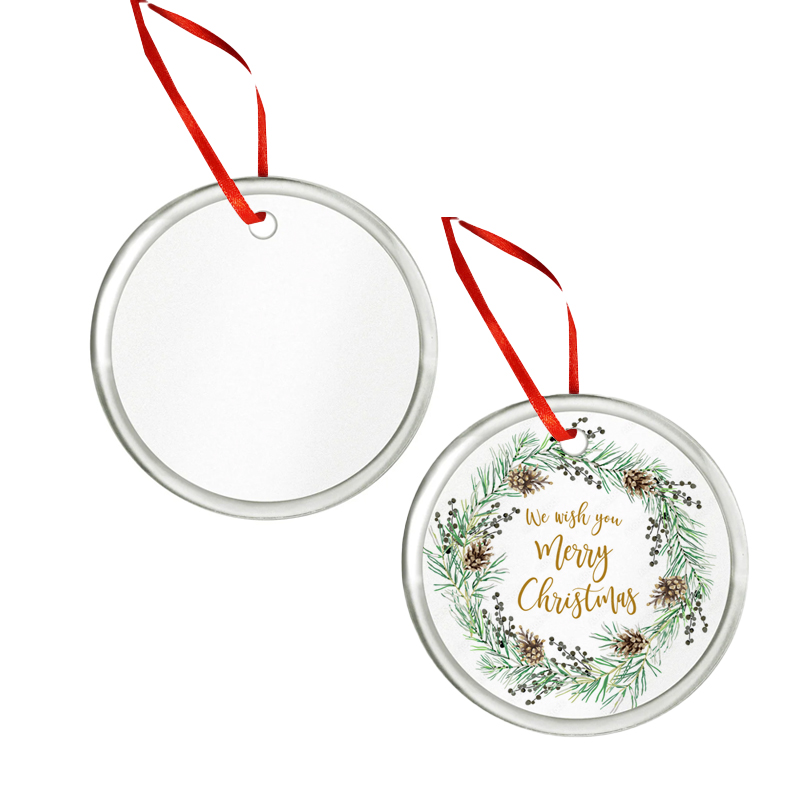 round shape sublimation glass ornament