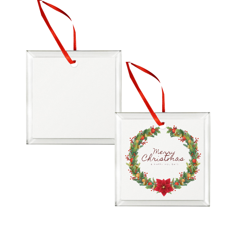 square shape sublimation glass ornament