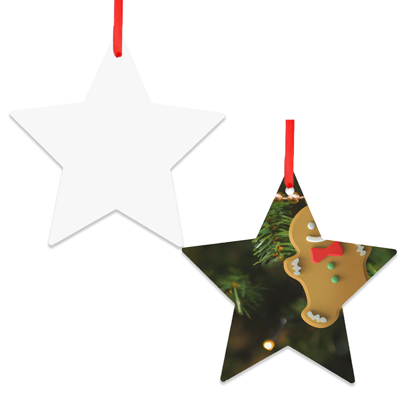 star shape sublimation aluminum ornament