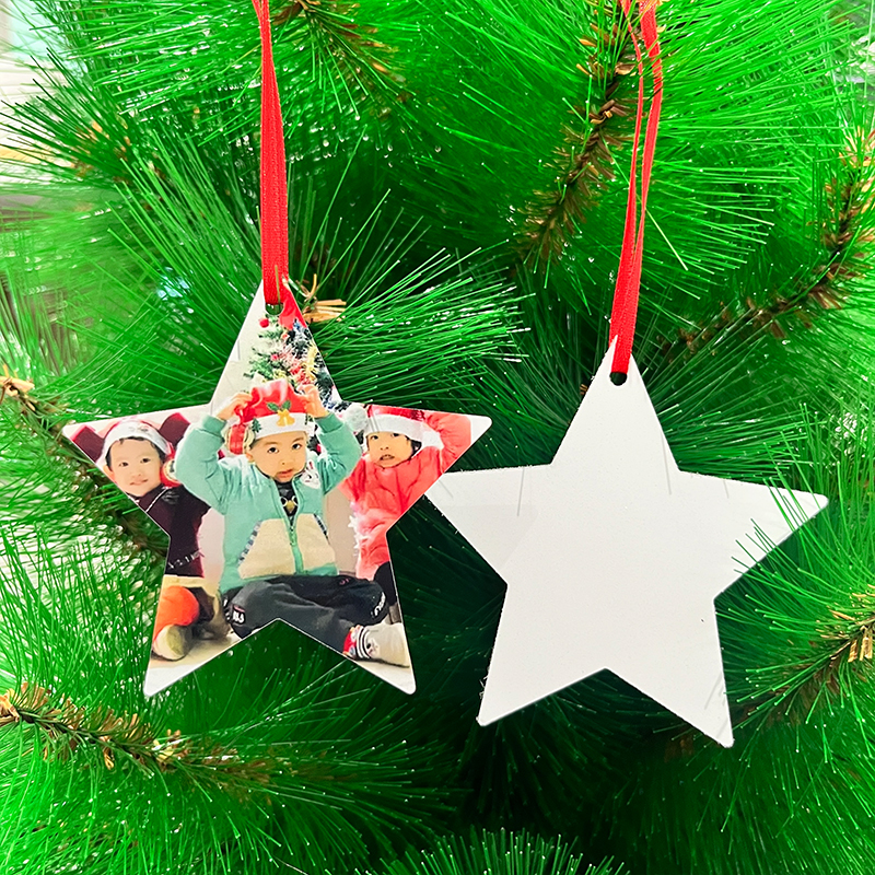 star shape sublimation aluminum ornament