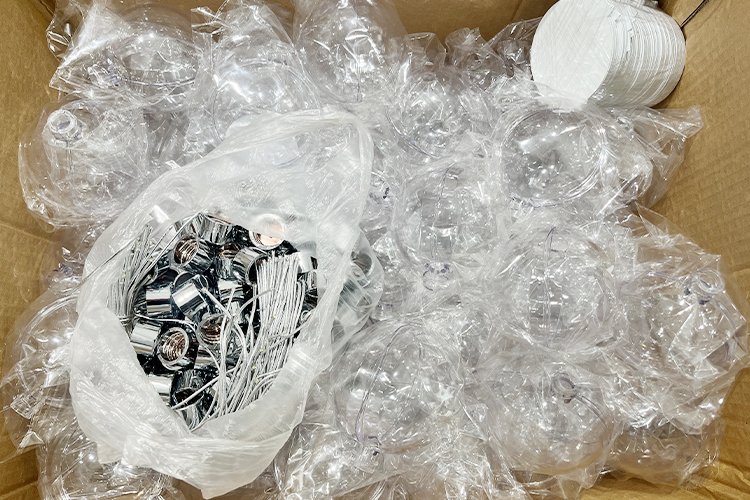 sublimation clear fillable plastic ornament ball