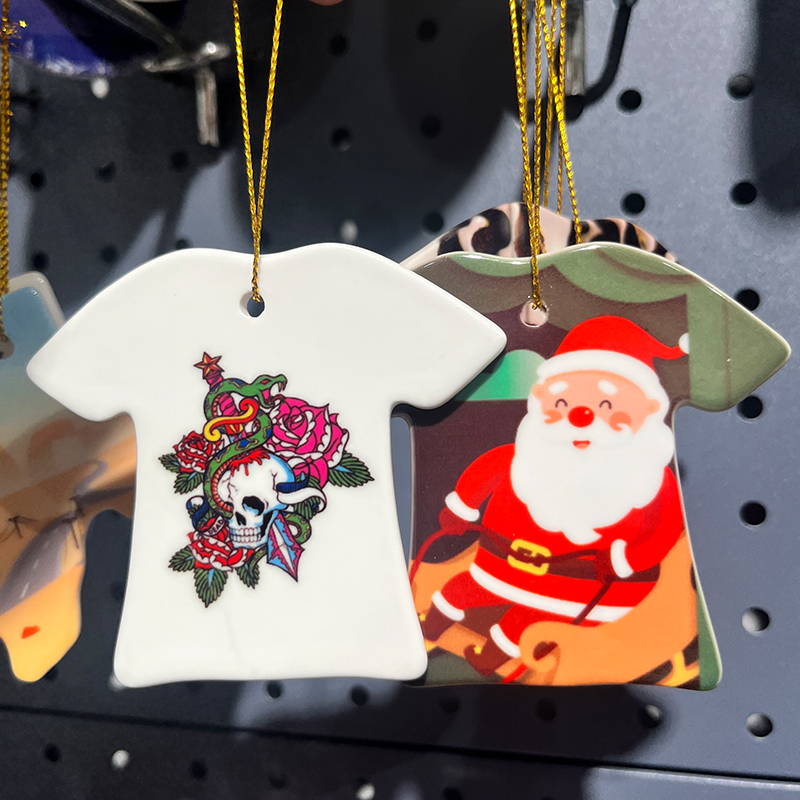 t shirt shape sublimation ceramic ornament
