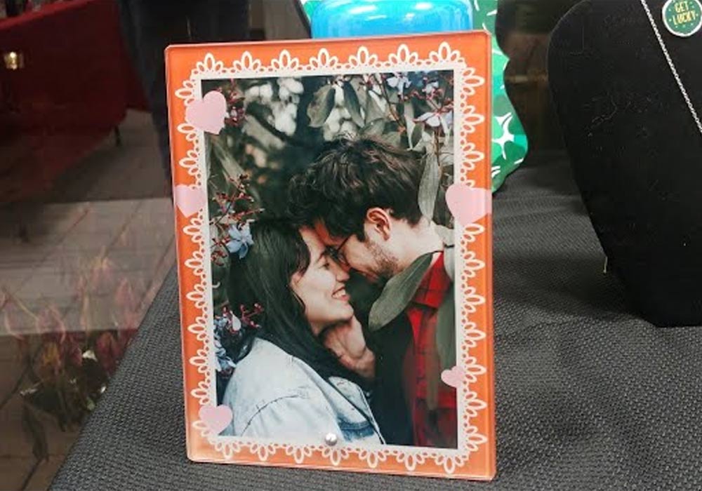 Valentine's Day sublimation glass frame