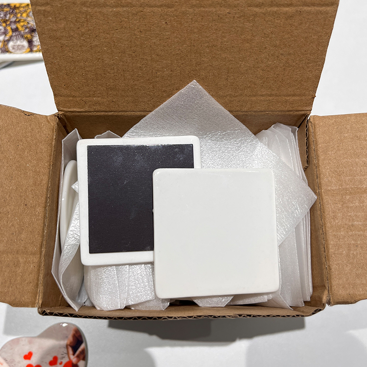 square shape sublimation ceramic fridge magnet blank
