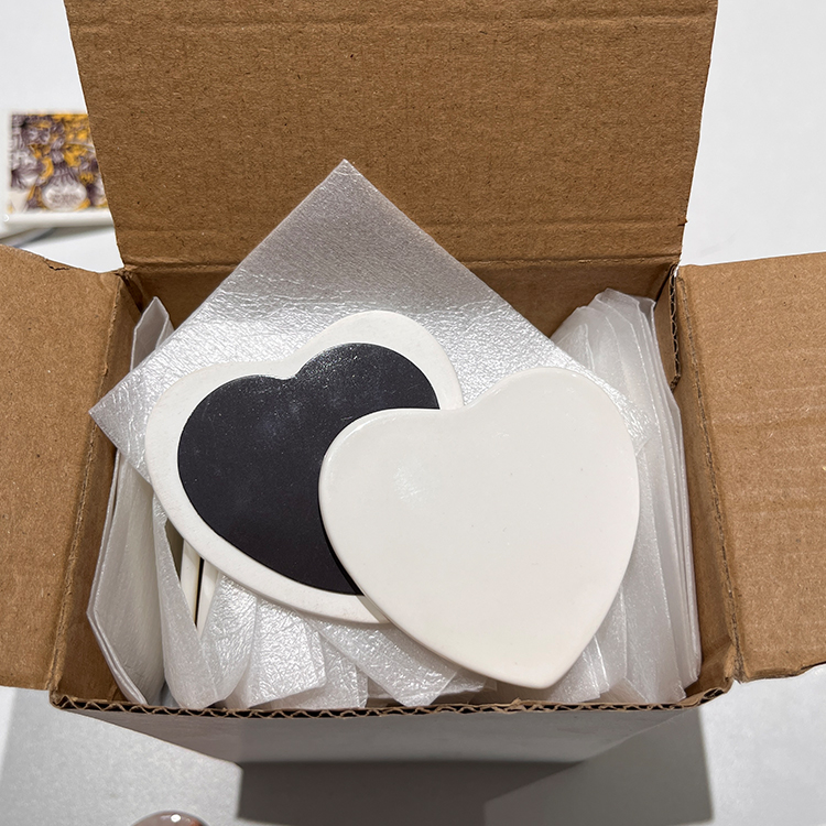 heart shape sublimation ceramic fridge magnet blank