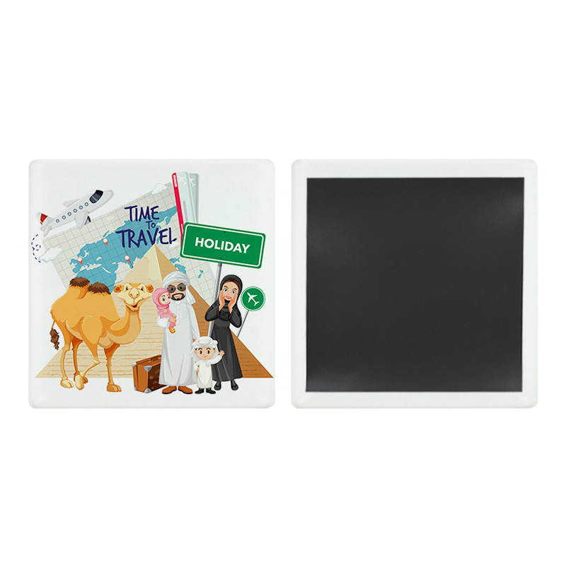 square shape sublimation glass fridge magnet