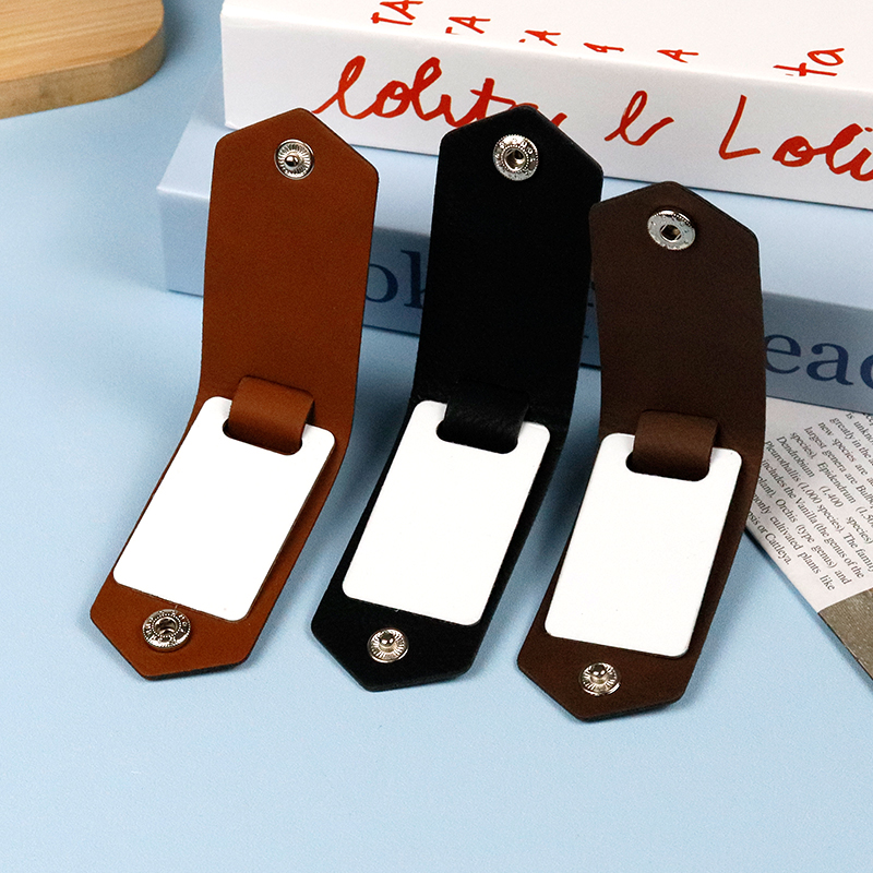 laser engrave blank PU keychain with sublimation photo insert