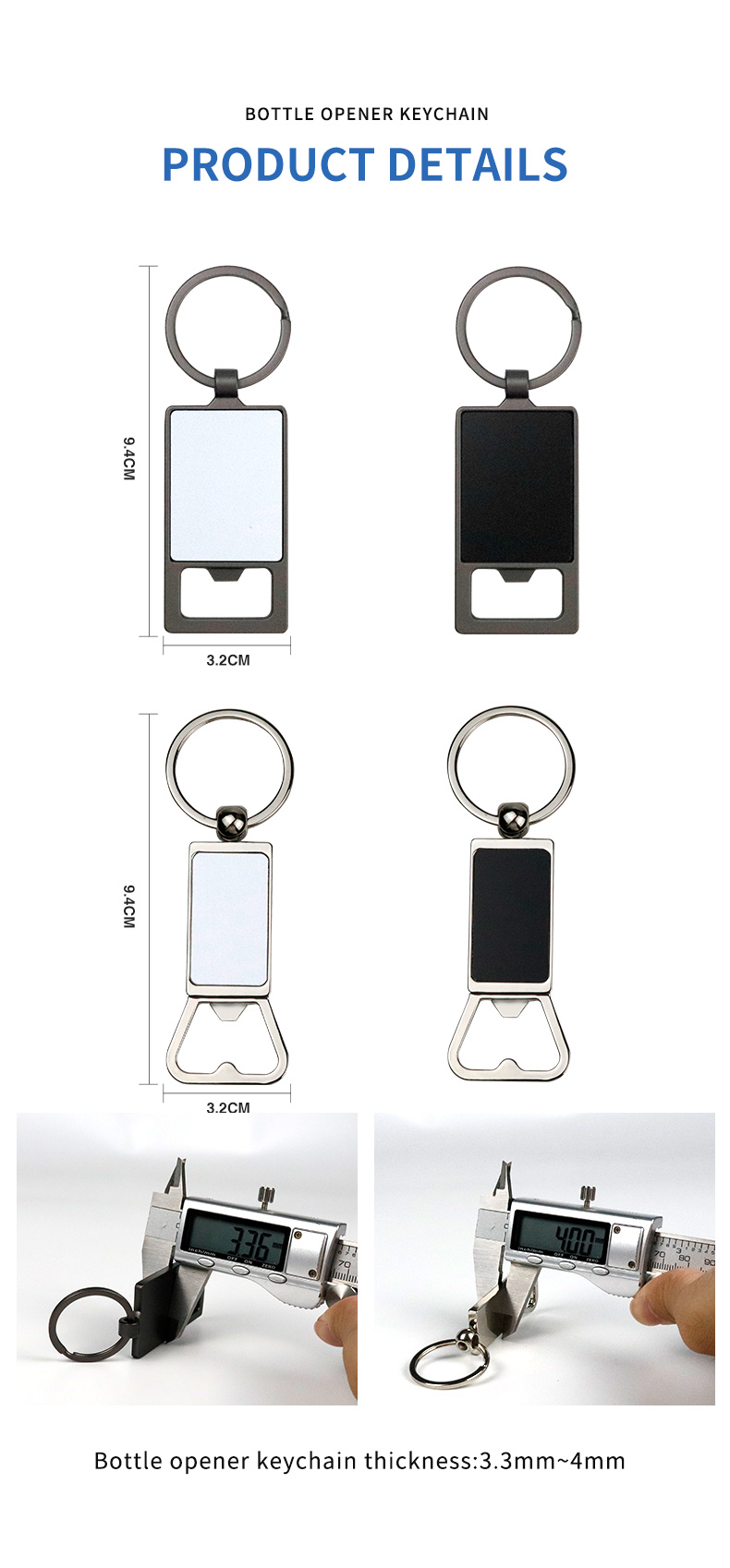 laser engrave blank metal keychain opener