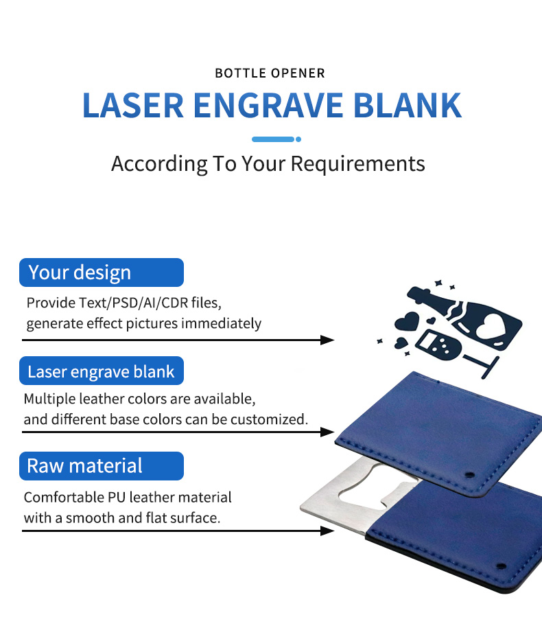 laser engrave blank PU cover opener