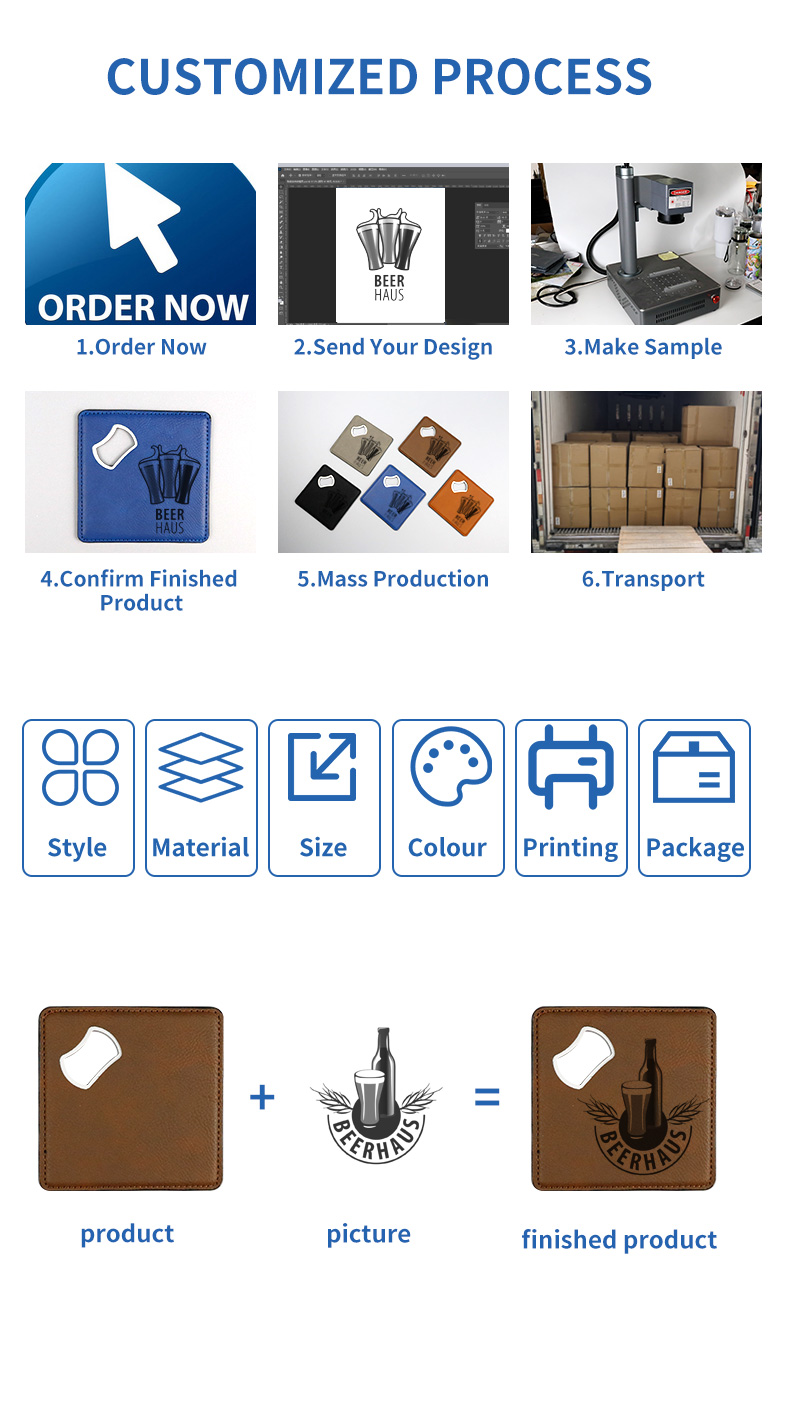 laser engrave blank PU cover opener