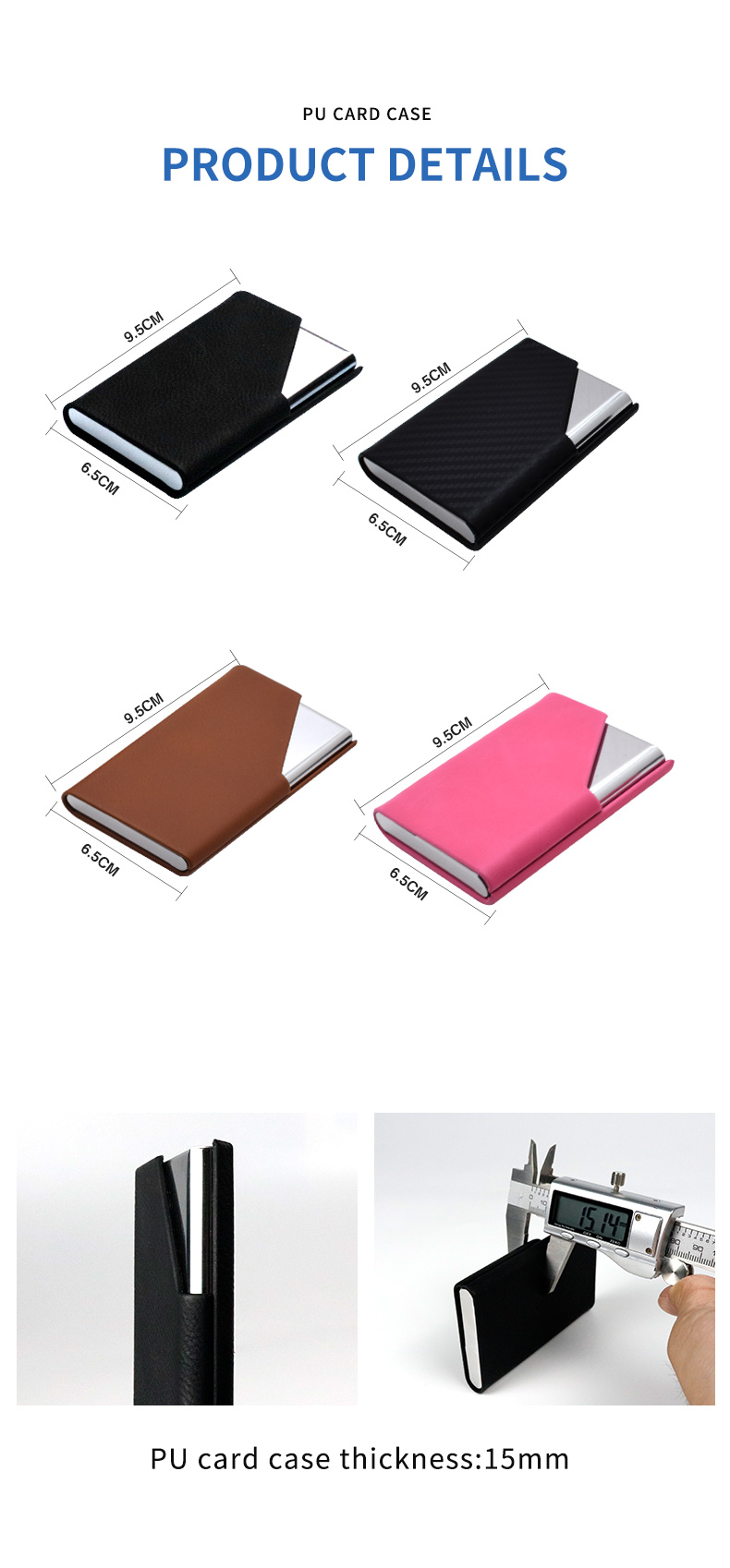 laser engrave blank PU namecard case