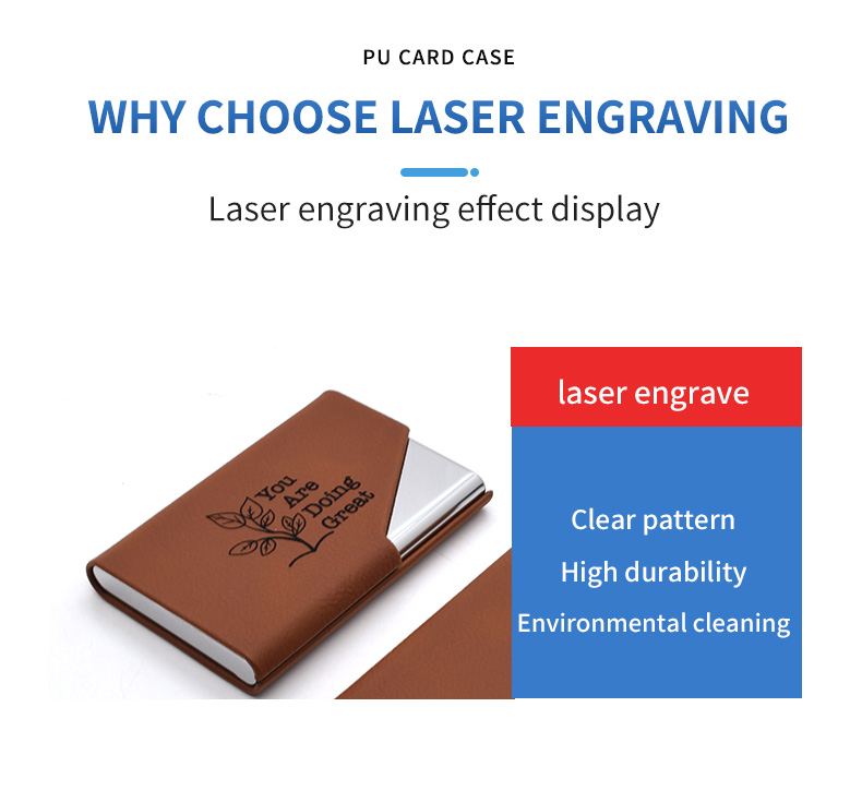 laser engrave blank PU namecard case