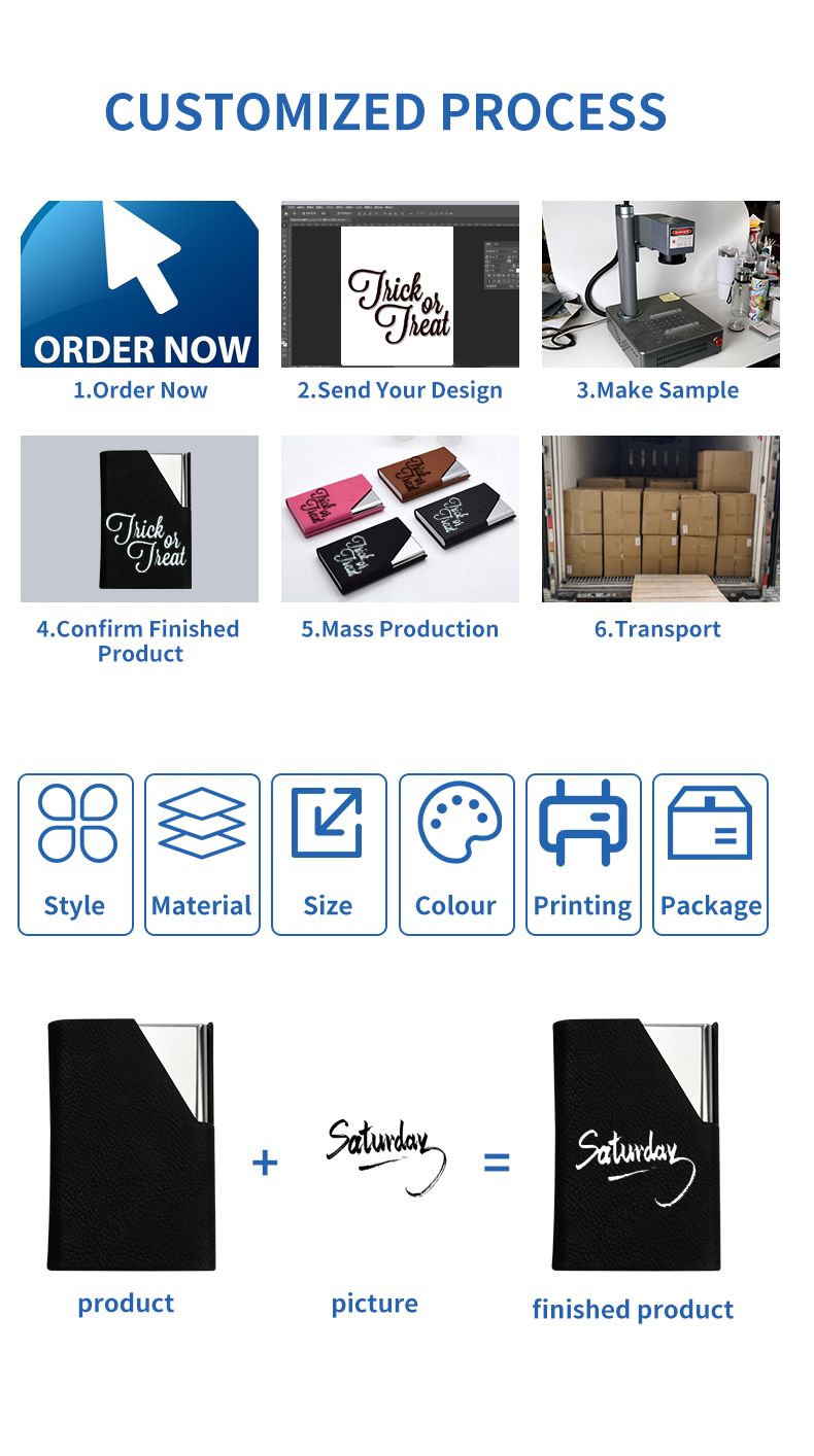 laser engrave blank PU namecard case