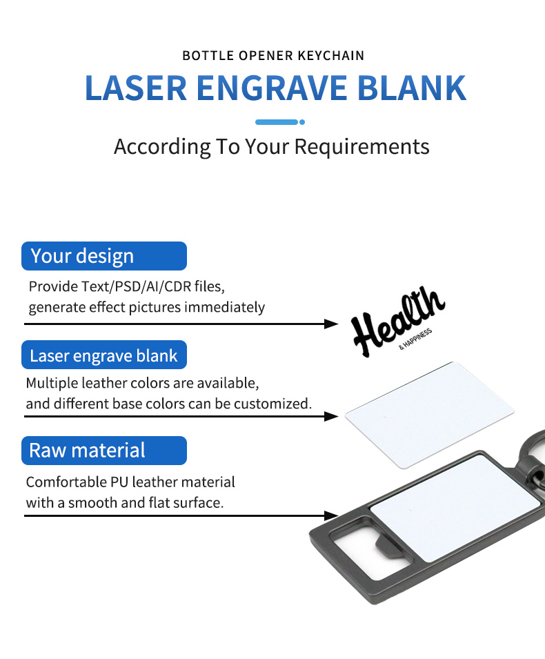 laser engrave blank metal keychain opener