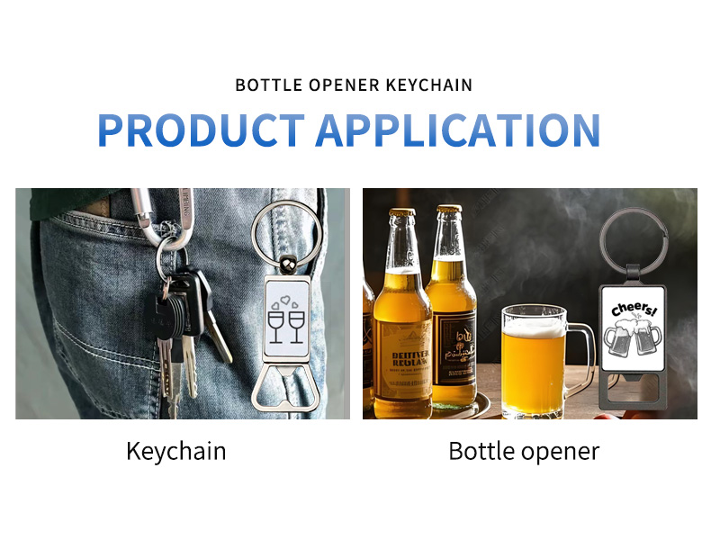 laser engrave blank metal keychain opener