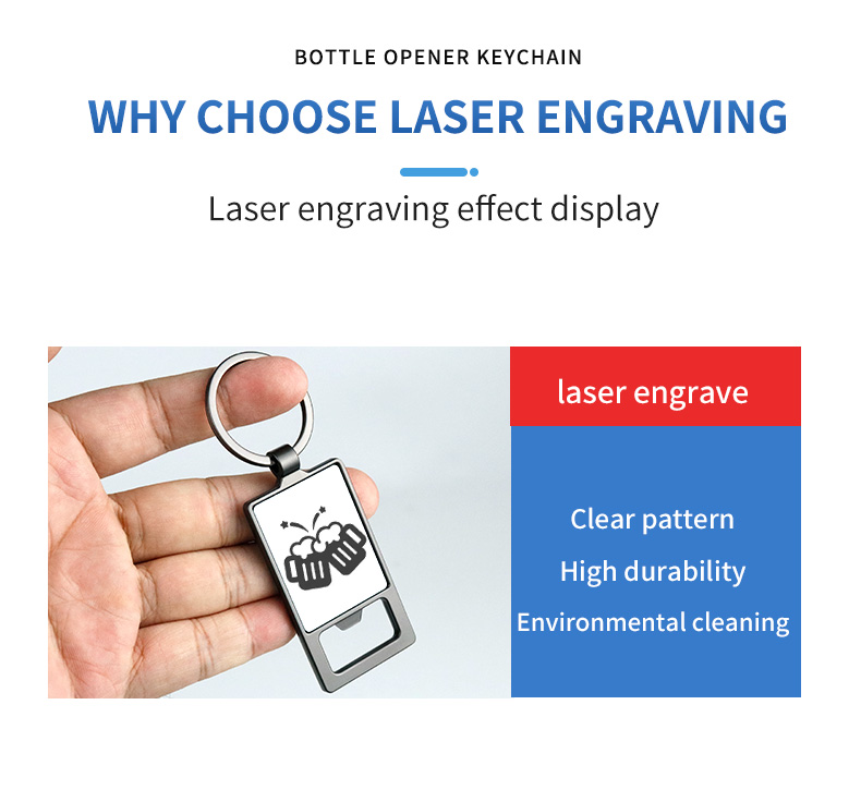 laser engrave blank metal keychain opener