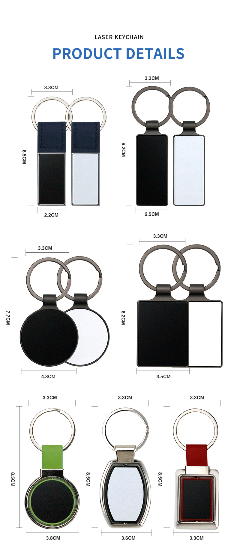 laser engrave blank metal keychain