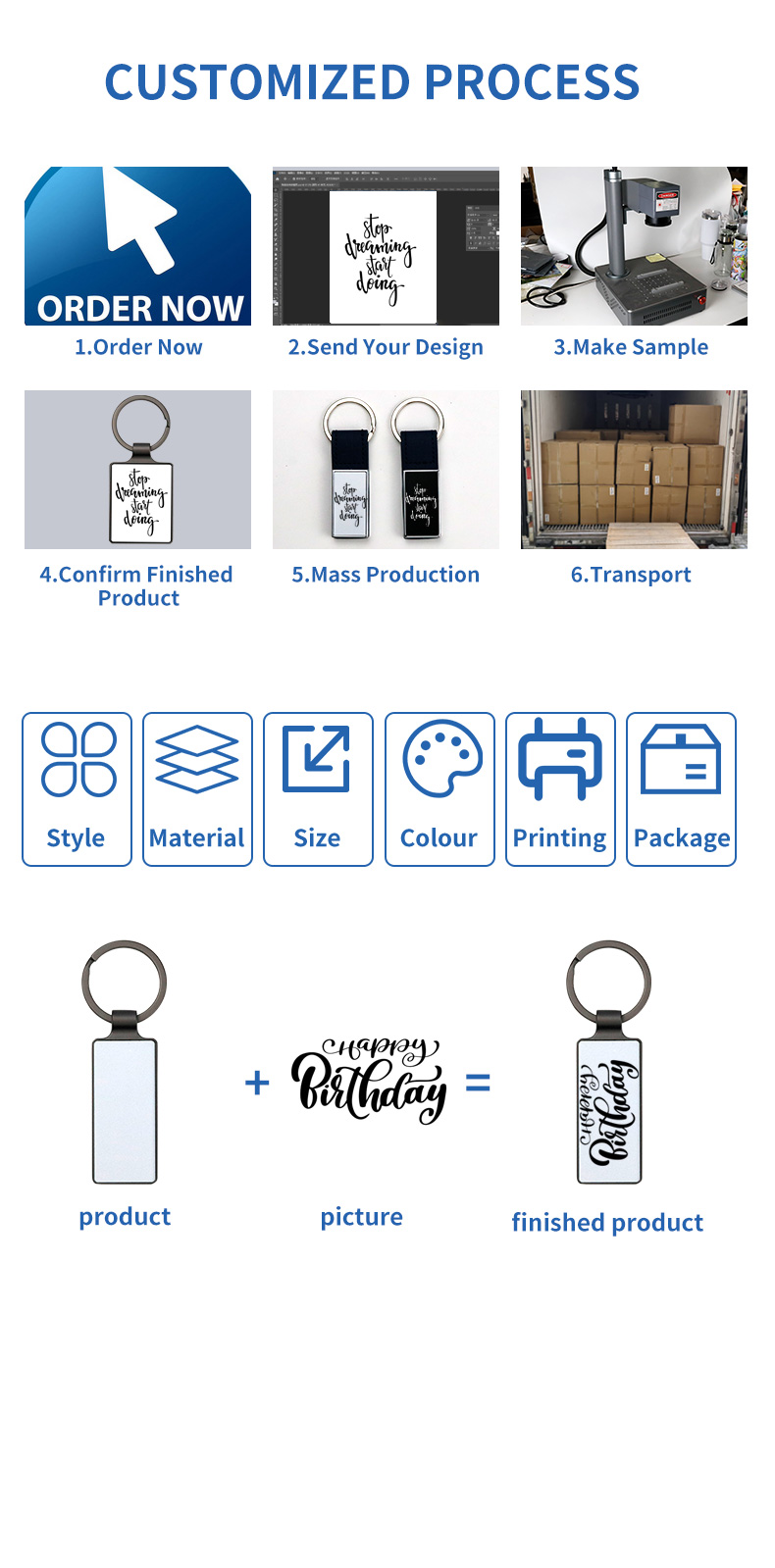 laser engrave blank metal keychain